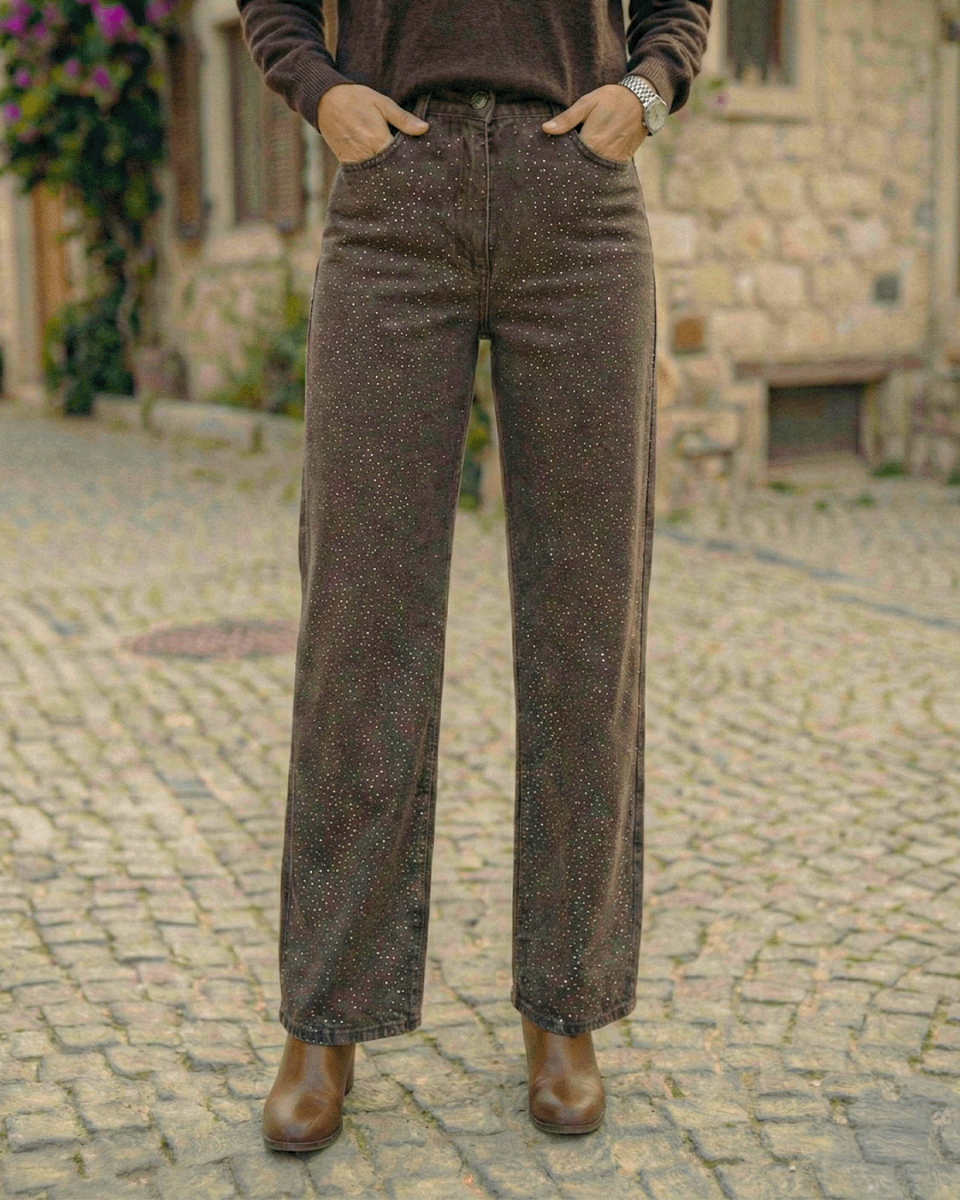 Taşlı jean pantolon   resmi