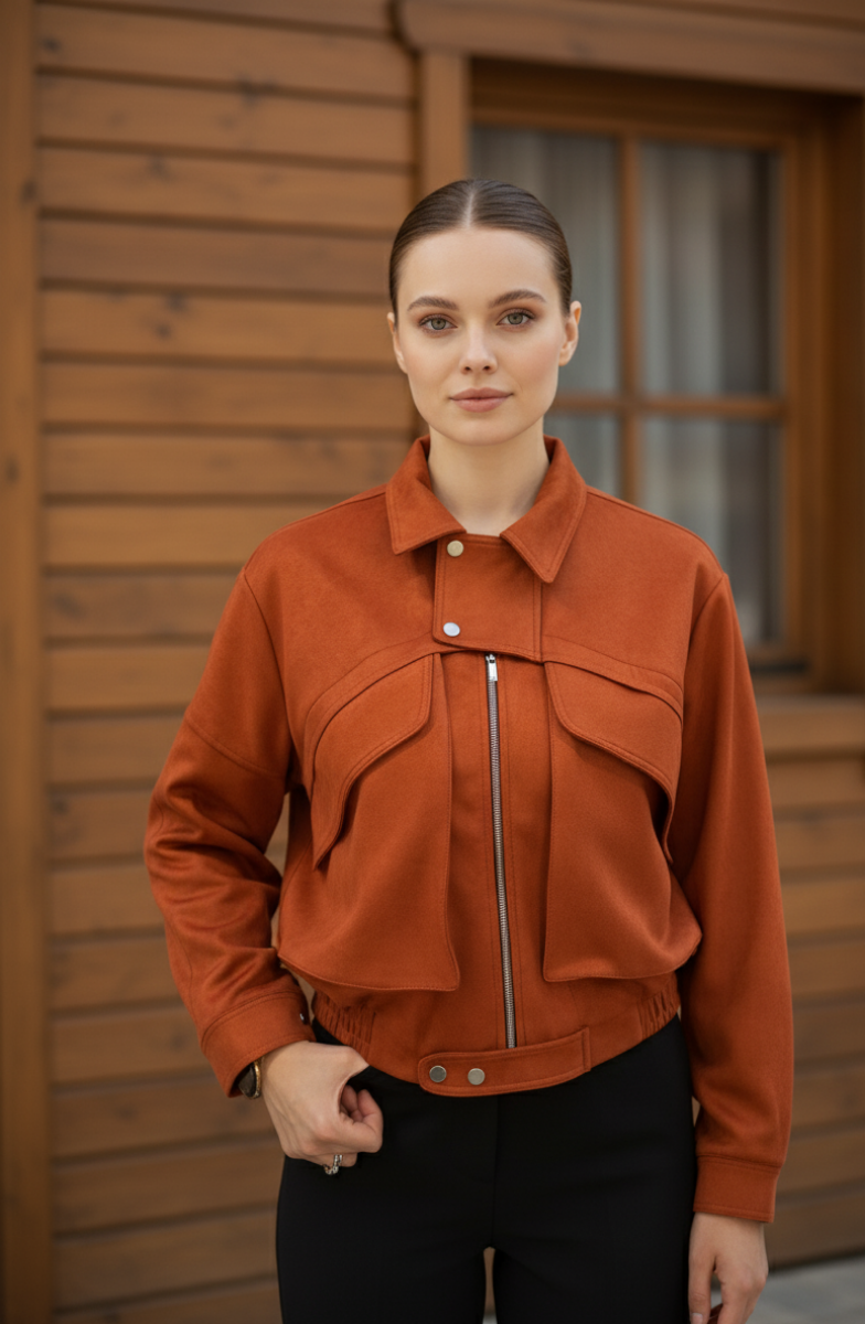 Süet görünümlü mont resmi