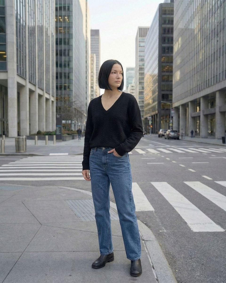 Taşlı V Yaka Kazak resmi