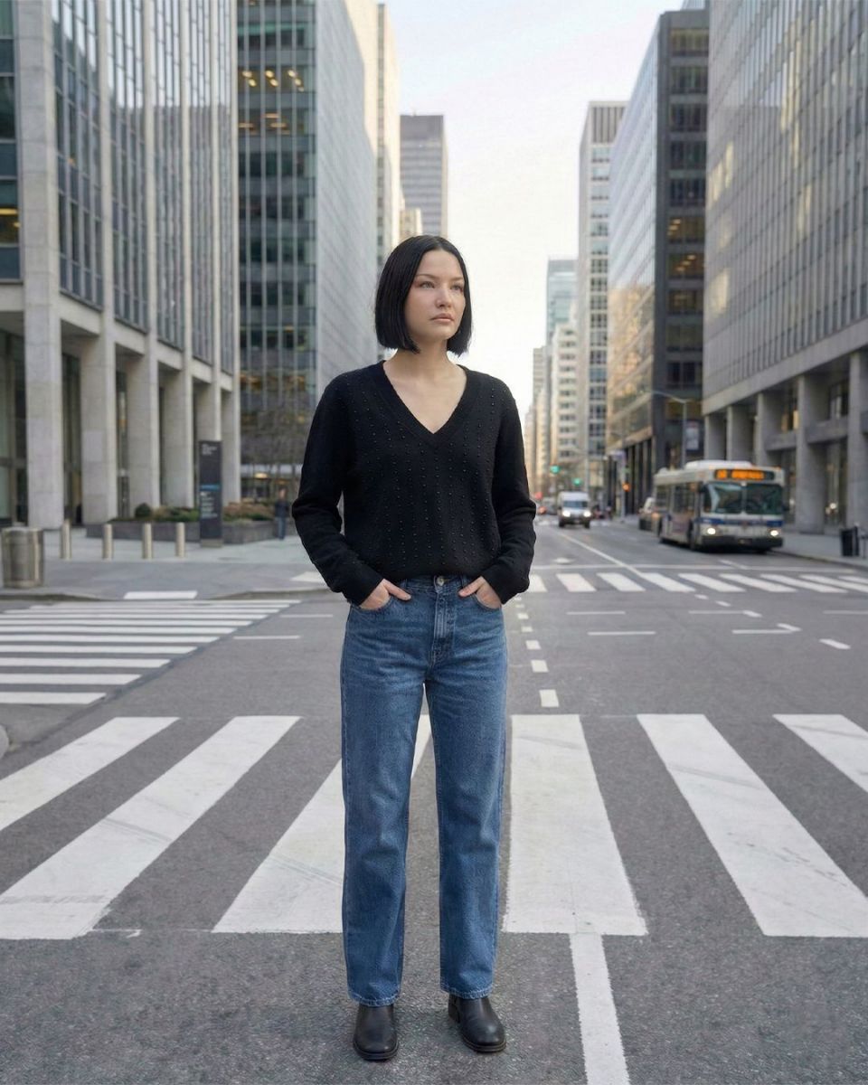 Taşlı V Yaka Kazak resmi