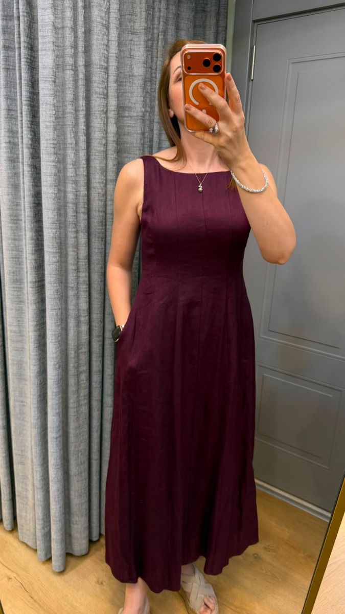 Uzun Keten Elbise resmi